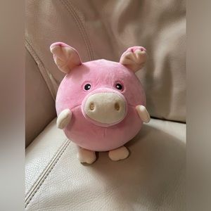 Cute Pink Pig Plush Stuffed Animal Squish Round Ball 6"